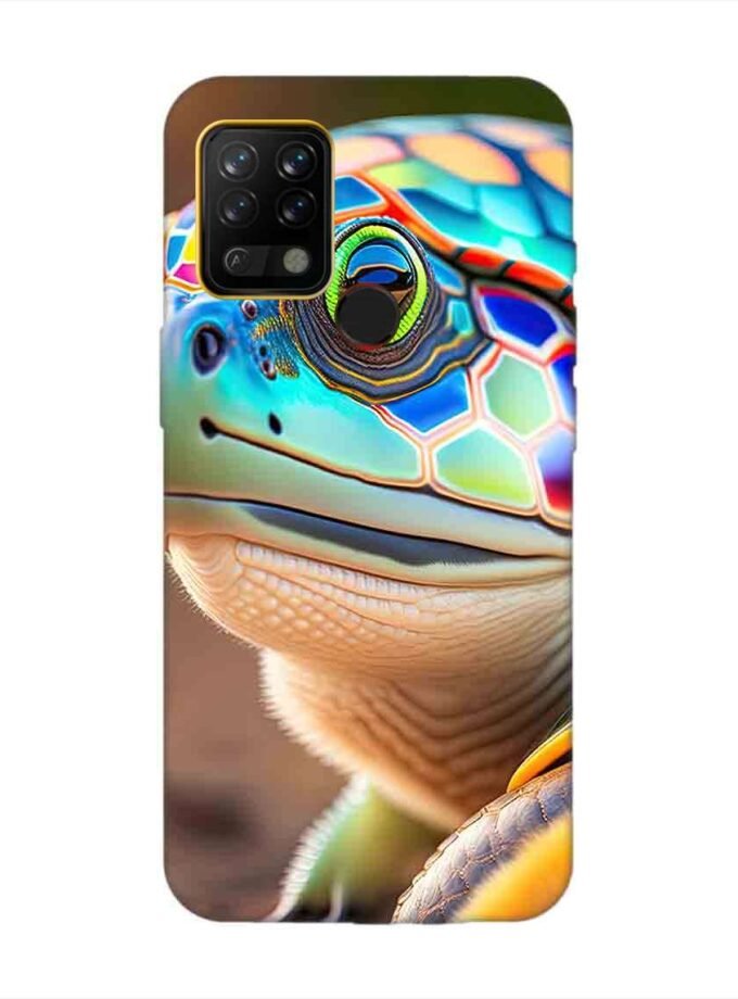 Printed Mobile Back Covers for Tecno Pova close up cute turtle