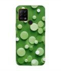 Printed Mobile Back Covers for Tecno Pova close up green background with white polka dots
