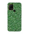 Printed Mobile Back Covers for Tecno Pova close up green white geometric pattern