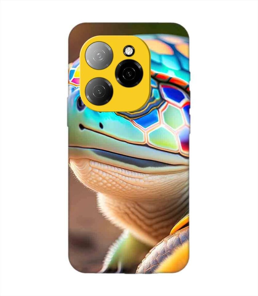 Printed Mobile Back Covers for Tecno Spark 20 Pro (5G) close up cute turtle