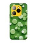 Printed Mobile Back Covers for Tecno Spark 20 Pro (5G) close up green background with white polka dots