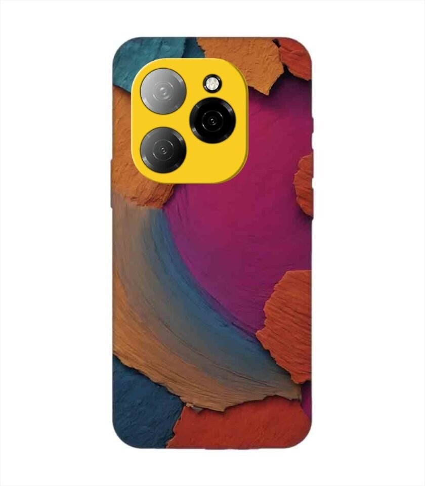 Printed Mobile Back Covers for Tecno Spark 20 Pro (5G) closeup color textured surface