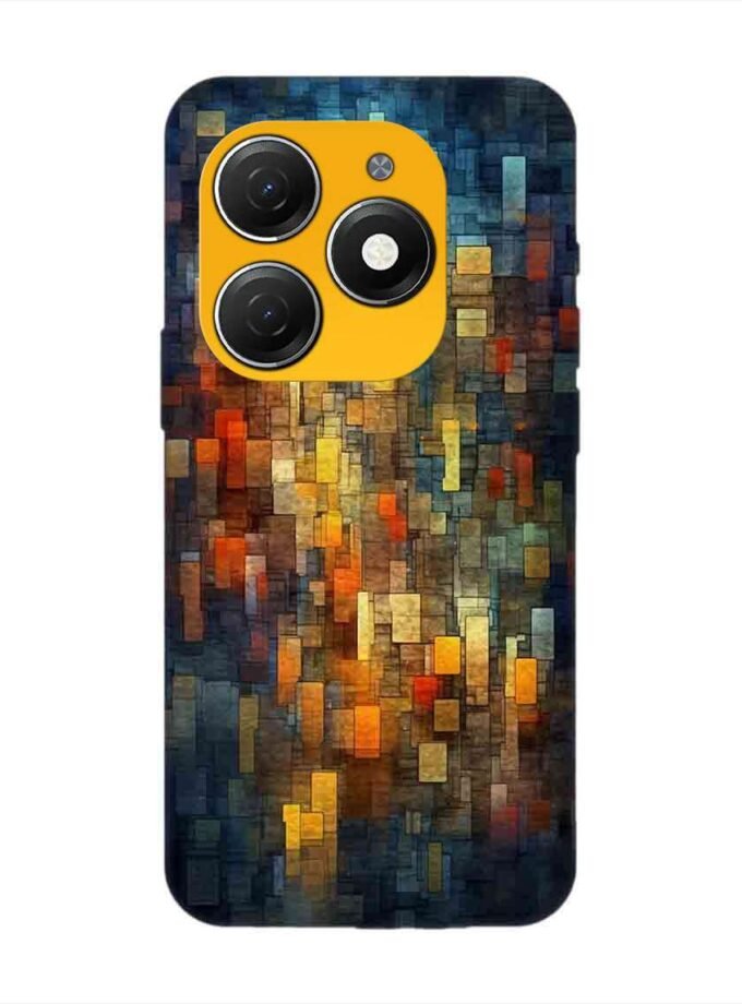 Printed Mobile Back Covers for Tecno Spark 20 close up colorful mosaic squares shapes