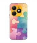 Printed Mobile Back Covers for Tecno Spark 20 close up colorful puzzle piece