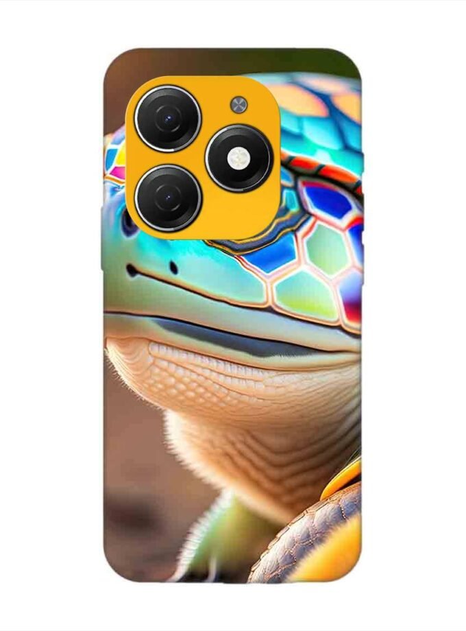 Printed Mobile Back Covers for Tecno Spark 20 close up cute turtle