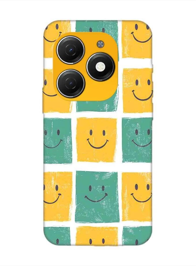 Printed Mobile Back Covers for Tecno Spark 20 close up pattern smiley faces