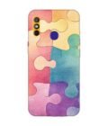 Printed Mobile Back Covers for Tecno Spark 4 Air close up colorful puzzle piece