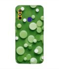 Printed Mobile Back Covers for Tecno Spark 4 Air close up green background with white polka dots