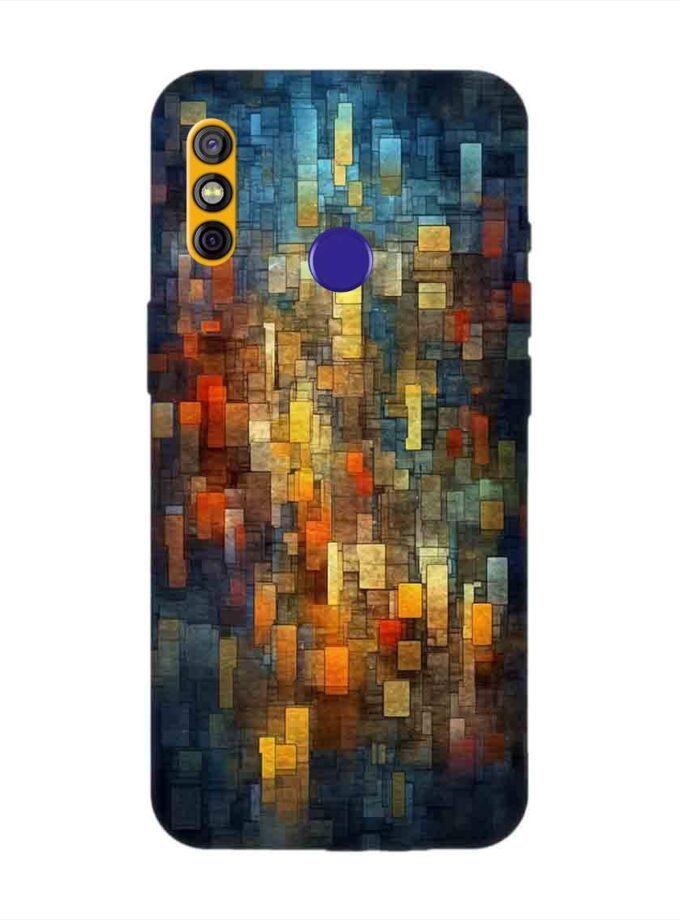 Printed Mobile Back Covers for Tecno Spark 4 close up colorful mosaic squares shapes