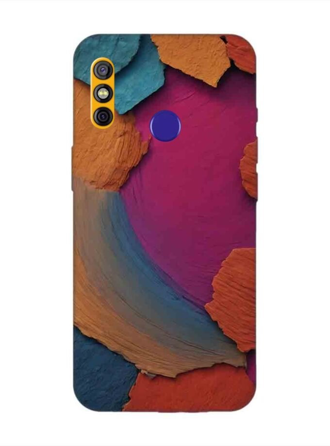 Printed Mobile Back Covers for Tecno Spark 4 closeup color textured surface