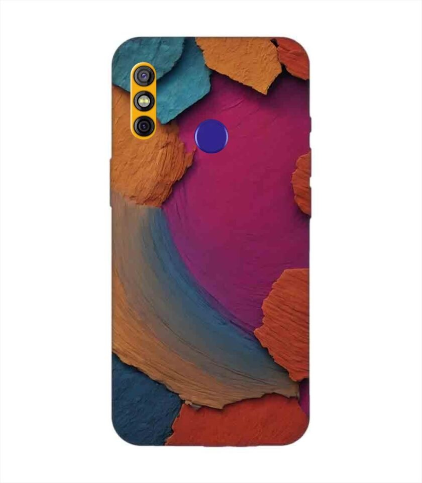 Printed Mobile Back Covers for Tecno Spark 4 closeup color textured surface