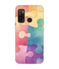 Printed Mobile Back Covers for Tecno Spark 5 Pro close up colorful puzzle piece