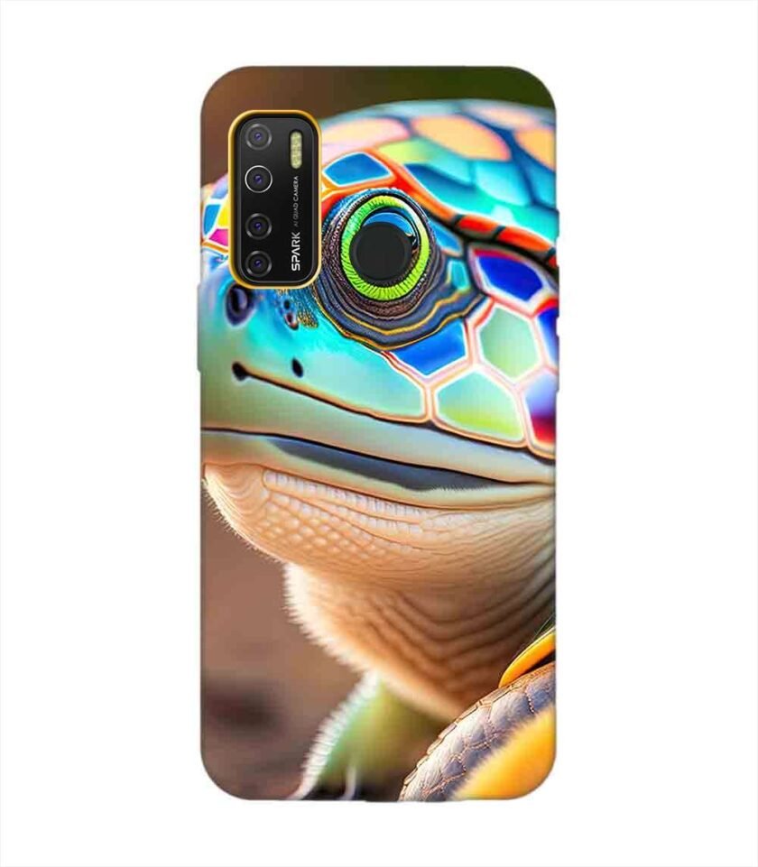 Printed Mobile Back Covers for Tecno Spark 5 Pro close up cute turtle