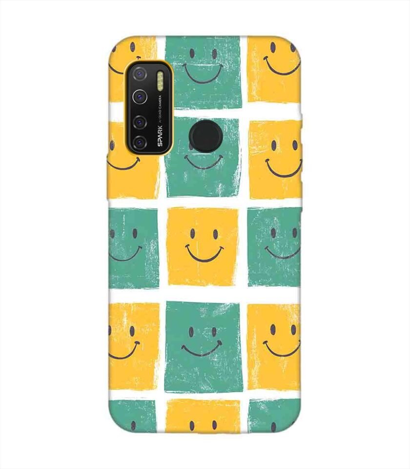 Printed Mobile Back Covers for Tecno Spark 5 Pro close up pattern smiley faces