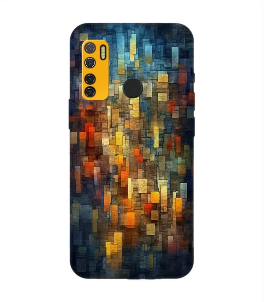 Printed Mobile Back Covers for Tecno Spark 5 close up colorful mosaic squares shapes