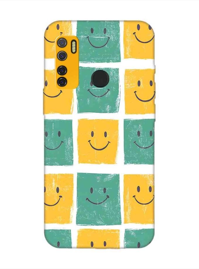 Printed Mobile Back Covers for Tecno Spark 5 close up pattern smiley faces