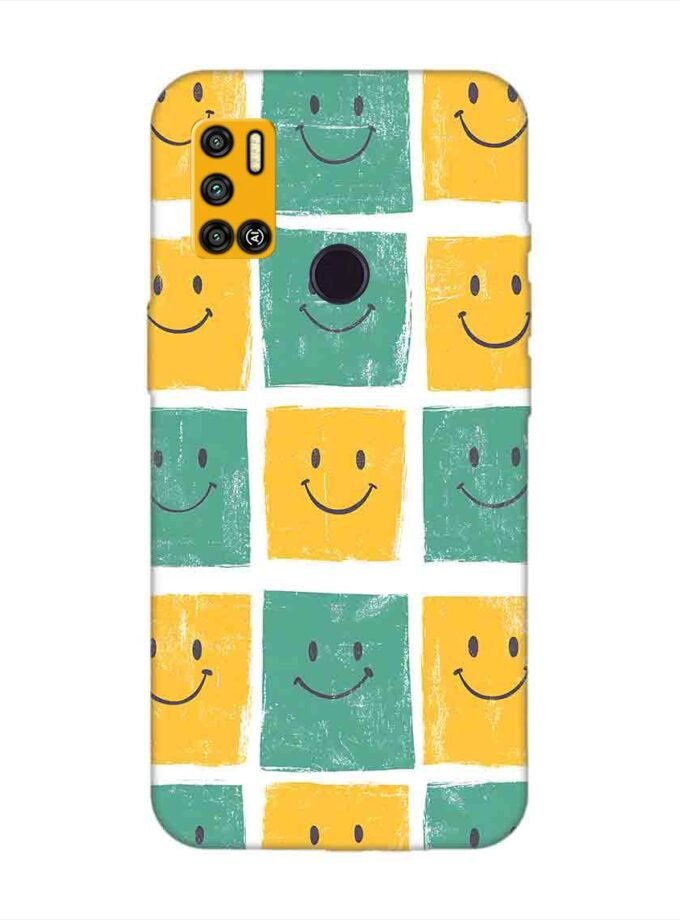 Printed Mobile Back Covers for Tecno Spark 6 Air close up pattern smiley faces