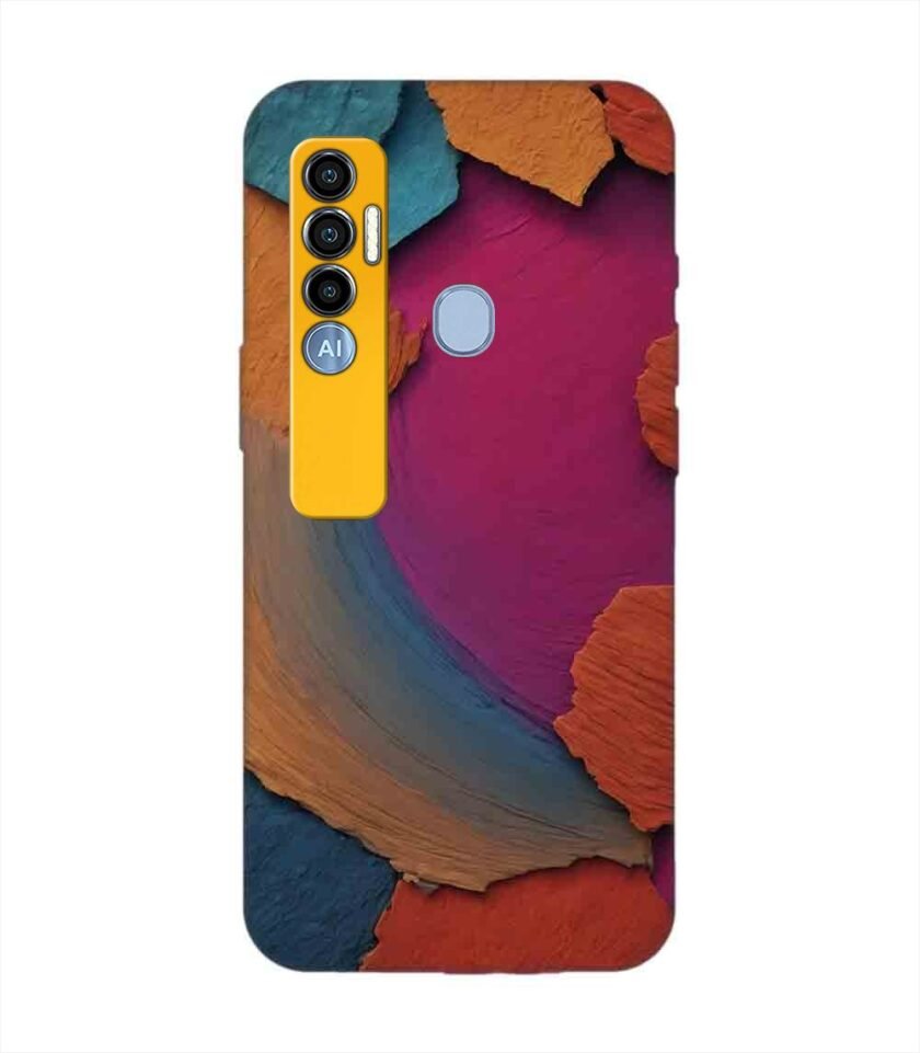 Printed Mobile Back Covers for Tecno Spark 7 Pro closeup color textured surface