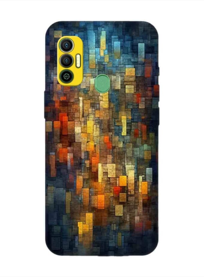 Printed Mobile Back Covers for Tecno Spark 7 close up colorful mosaic squares shapes