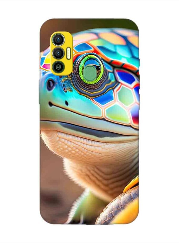 Printed Mobile Back Covers for Tecno Spark 7 close up cute turtle