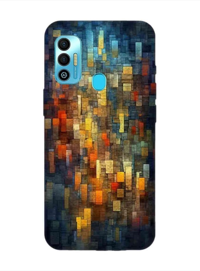 Printed Mobile Back Covers for Tecno Spark 7T close up colorful mosaic squares shapes