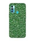 Printed Mobile Back Covers for Tecno Spark 7T close up green white geometric pattern