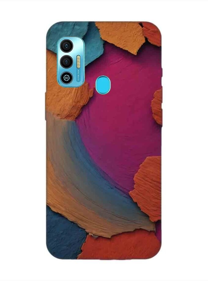 Printed Mobile Back Covers for Tecno Spark 7T closeup color textured surface