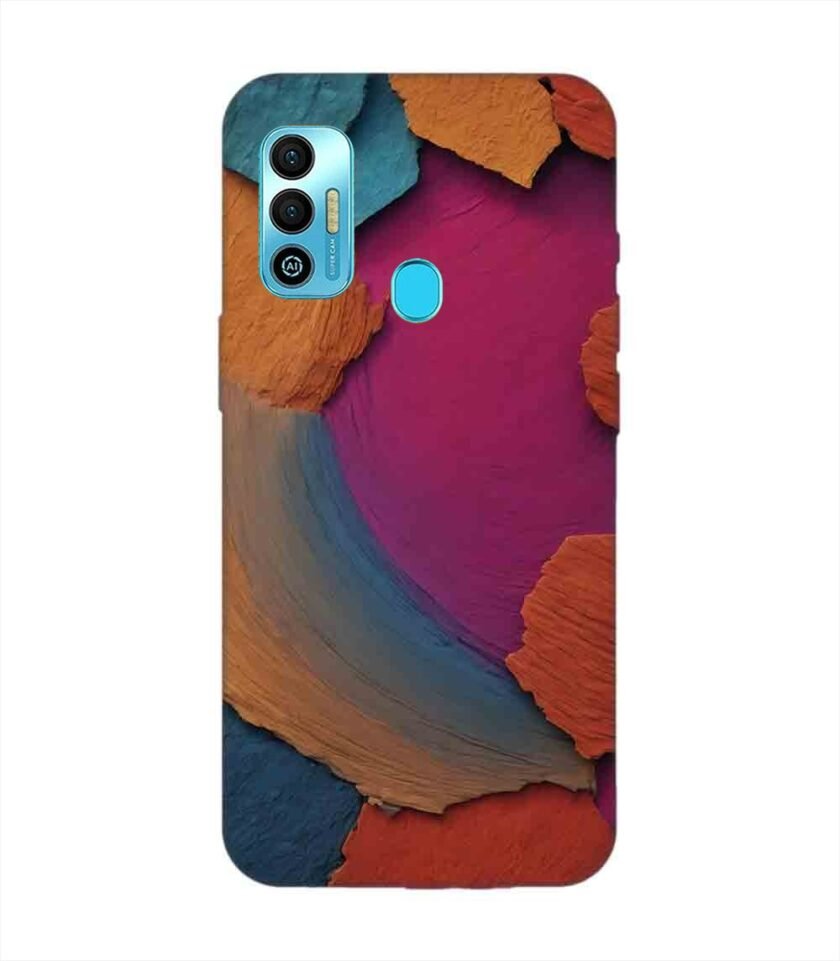 Printed Mobile Back Covers for Tecno Spark 7T closeup color textured surface