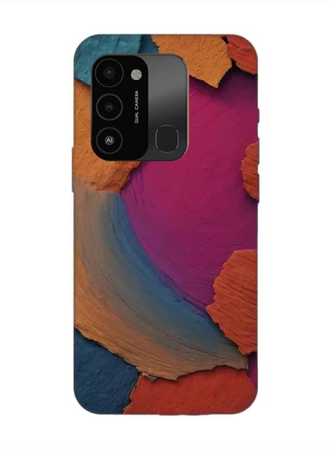 Printed Mobile Back Covers for Tecno Spark 8C closeup color textured surface