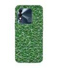 Printed Mobile Back Covers for Tecno Spark 8T close up green white geometric pattern