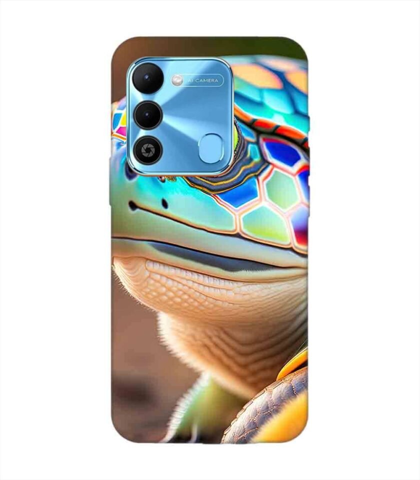 Printed Mobile Back Covers for Tecno Spark 9 close up cute turtle
