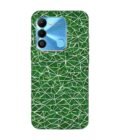 Printed Mobile Back Covers for Tecno Spark 9 close up green white geometric pattern