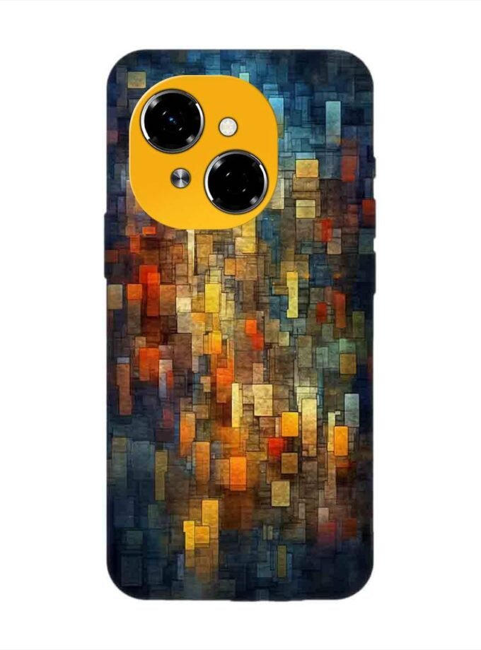 Printed Mobile Back Covers for Tecno Spark Go 1 close up colorful mosaic squares shapes