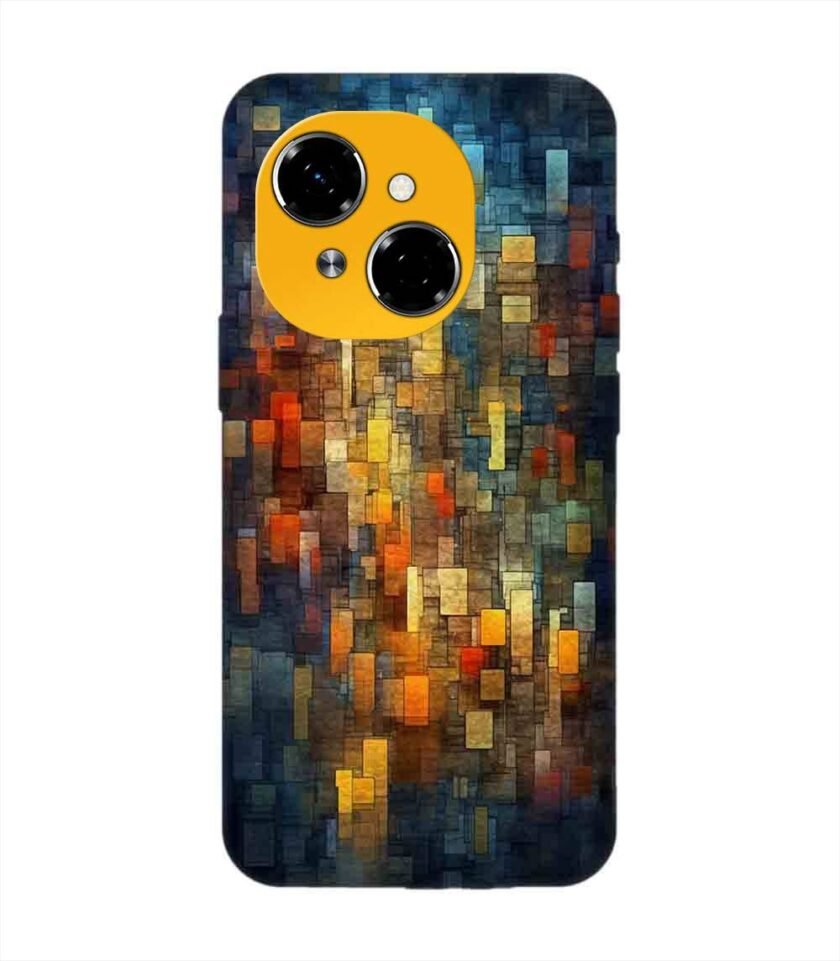 Printed Mobile Back Covers for Tecno Spark Go 1 close up colorful mosaic squares shapes