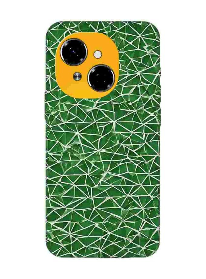 Printed Mobile Back Covers for Tecno Spark Go 1 close up green white geometric pattern