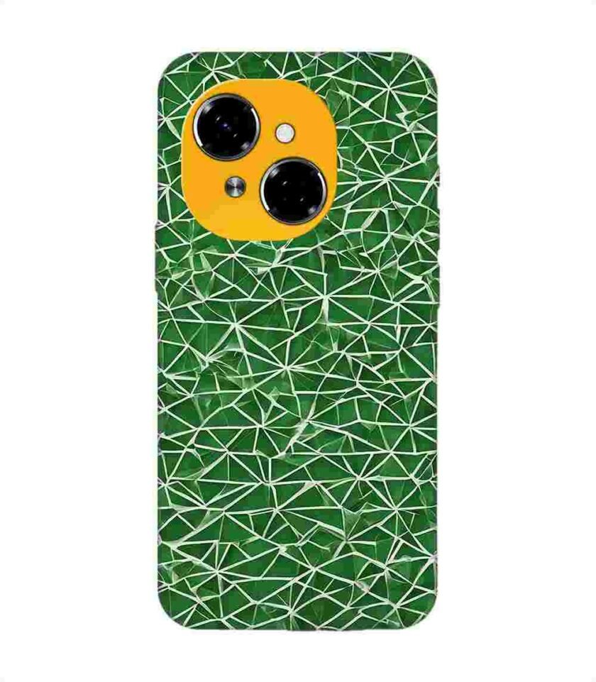Printed Mobile Back Covers for Tecno Spark Go 1 close up green white geometric pattern