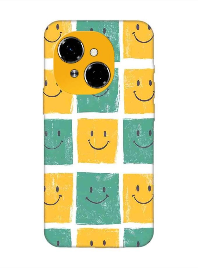 Printed Mobile Back Covers for Tecno Spark Go 1 close up pattern smiley faces