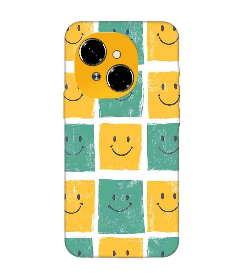 Printed Mobile Back Covers for Tecno Spark Go 1 close up pattern smiley faces