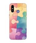 Printed Mobile Back Covers for Tecno Spark Go (2019) close up colorful puzzle piece