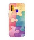 Printed Mobile Back Covers for Tecno Spark Go (2020) close up colorful puzzle piece