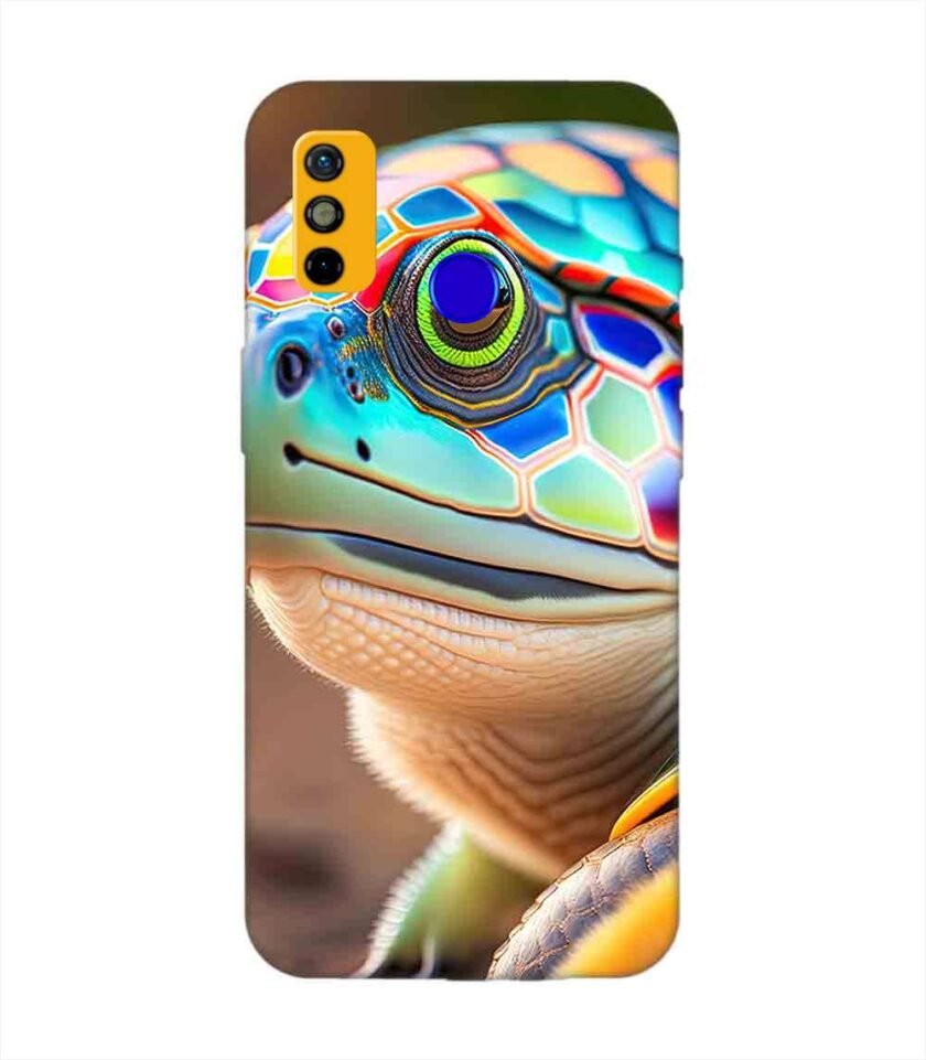 Printed Mobile Back Covers for Tecno Spark Go (2020) close up cute turtle