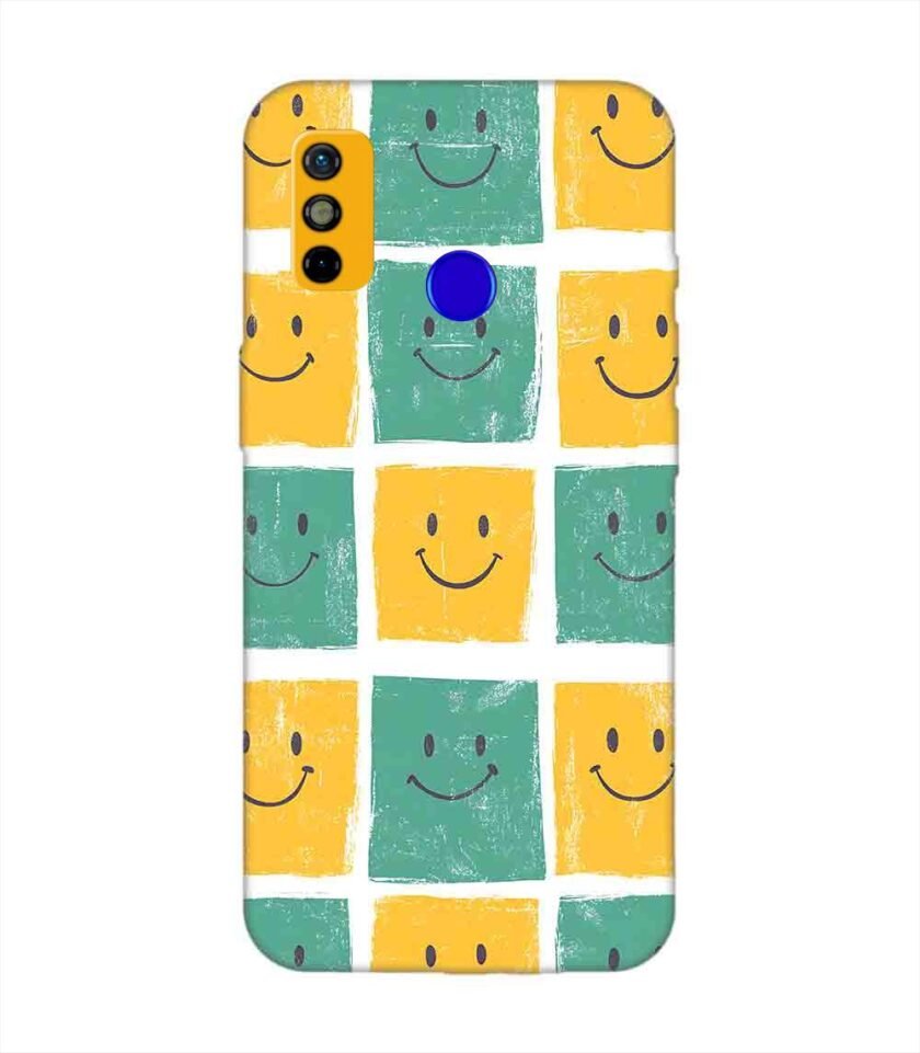 Printed Mobile Back Covers for Tecno Spark Go (2020) close up pattern smiley faces