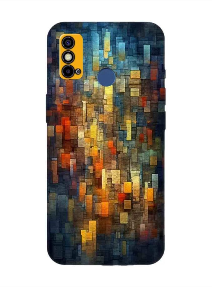Printed Mobile Back Covers for Tecno Spark Go (2021) close up colorful mosaic squares shapes