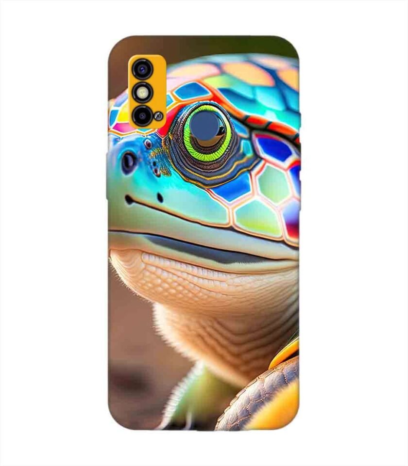 Printed Mobile Back Covers for Tecno Spark Go (2021) close up cute turtle