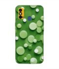Printed Mobile Back Covers for Tecno Spark Go (2021) close up green background with white polka dots
