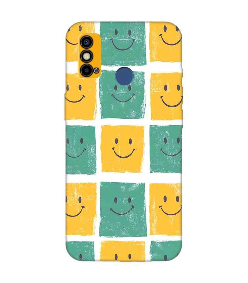Printed Mobile Back Covers for Tecno Spark Go (2021) close up pattern smiley faces