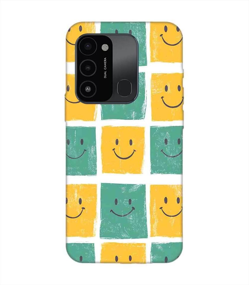 Printed Mobile Back Covers for Tecno Spark Go (2022) close up pattern smiley faces