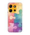 Printed Mobile Back Covers for Tecno Spark Go (2023) close up colorful puzzle piece