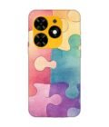 Printed Mobile Back Covers for Tecno Spark Go (2024) close up colorful puzzle piece