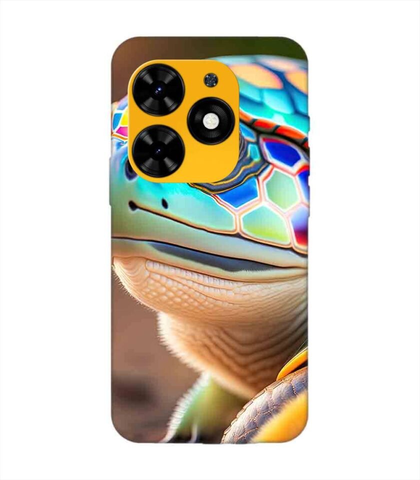 Printed Mobile Back Covers for Tecno Spark Go (2024) close up cute turtle